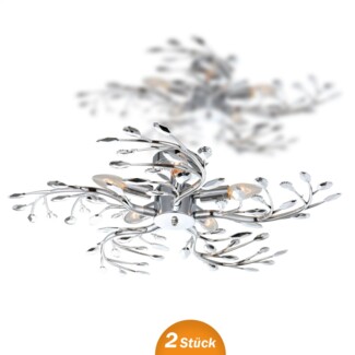 Deckenleuchte Wohnzimmer 2er Set Äste Deckenlampe Schlafzimmer 5-flammig