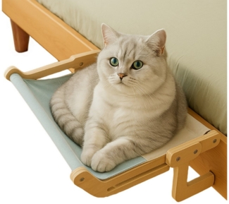 Refttenw Katzen-Hängematte Katzenbett für Fenster verstellbare Breite Kratzfeste Fensterliege, für Katzen bis zu 18 kg