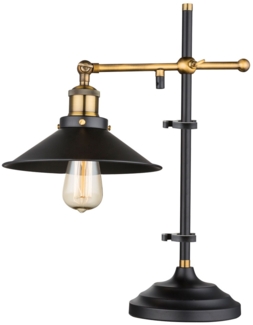 Tischlampe, Altmessing, höhenverstellbar, H 45,5 cm