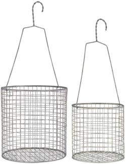 2er Pflanzkorb Set Hängend Blumenkorb Korb Hängekorb Metall Ib Laursen 57161-18