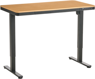 Schreibtisch elektrisch höhenverstellbar PENLY Schwarz Hellbraun 120 cm 60 cm mit USB-Anschluss