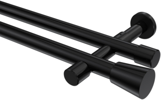 Gardinenstangen-Set Prestige Sitra 100 cm, 2-läufig (ohne Ringe), 20 mm Ø Schwarz