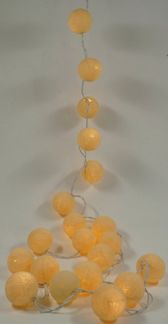 Guru-Shop LED-Lichterkette Stoff Ball Lichterkette, 20`er LED Kugel..