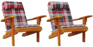 vidaXL Stuhlkissen 2 pcs Rotkariert 58 x 77 x 4,5 cm Oxford-Stoff 361843