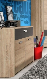 Kommode Anrichte 2-türig Jugendzimmer sonoma eiche grau 93cm