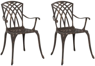 vidaXL Gartenstuhl 2 pcs Bronze 53 x 51 x 88,5 cm Aluminium 42002398
