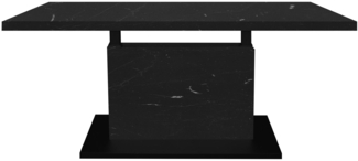 Couchtisch Höhenverstellbar Else 4 120x49x70 Holz Keramikoptik Schwarz