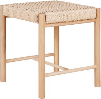 Hocker >Abano< in Natur, Massivholz - 42x46,5x42cm (BxHxT)