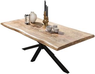 TABLES&Co Tisch 180x90 Mangoholz Natur Metall Schwarz