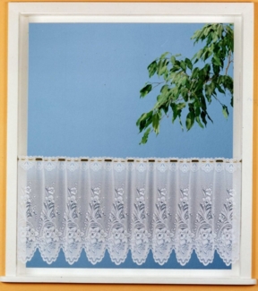 Weckbrodt Scheibengardine Ella (1 St), Stangendurchzug, halbtransparent, Bistro, Gardine, Store, floral