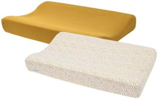 Meyco Baby Wickelauflagenbezug Cheetah, Uni Honey Gold (2-tlg), 50x70cm