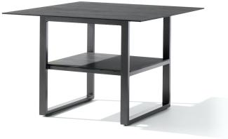 Sieger 635/G Diningtisch mit lackierter Glasplatte, Aluminium Eisengrau 105 x 67 x 105 cm
