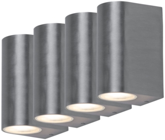 4er Set RGB LED Up & Down Alu Wandlampen Höhe 15,1 cm