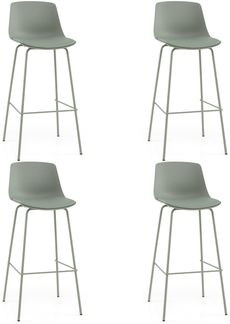 4er Set Barhocker mit Kunstleder Gepolsterter Sitzflächen & Rückenlehne Barstuhl Bistrohocker