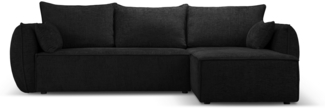 Micadoni Ecksofa Kaelle 4-Sitzer mit Schlaffunktion Chenille Schwarz Rechts