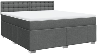 vidaXL Boxspringbett mit Matratze Dunkelgrau 180x200 cm Stoff 3287162