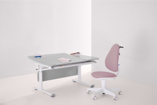 PAIDI Kinderschreibtisch DIEGO CURVED GT, Schülerschreibtisch, ergonomisch, mitwachsend, stufenlos höhenverstellbar, geteilte Tischplatte neigbar