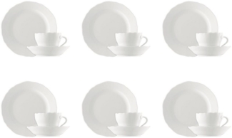 Hutschenreuther Kaffeeservice Kaffeeset 18-tlg. - MARIA THERESIA Weiß - 1 Set (18-tlg), 6 Personen, Porzellan, Porzellan, spülmaschinenfest, mikrowellengeeignet