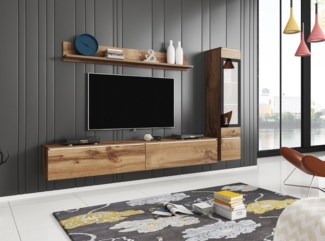 INOSIGN Wohnwand VERA I, Vitrinen Türanschlag links/rechts wechselbar, (Komplett-Set, 3-St), Vitrine mit Verglasung, stehend und hängend, inklusive Beleuchtung