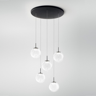 Fabas Luce 3770-49-372 LED Pendelleuchte Ariel 5-flammig transparent 3 Step Dim