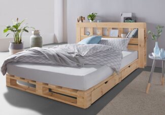 Home affaire Palettenbett "ALASCO " BESTSELLER! Mit Schublade, zertifiziertes Massivholz, erweiterbar zum Doppel- oder Familienbett