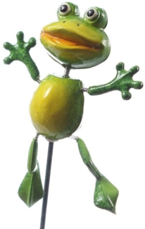 MARELIDA Gartenstecker Wackel Frosch Quaki Terrasse Deko Beet Blumentopf Pflanzenstecker (1-St)