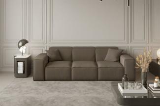 Sofa Designersofa CELES 3-Sitzer in Stoff Opera Velvet Taupe