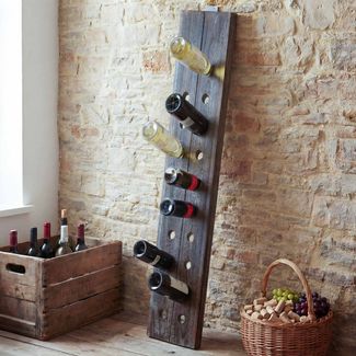 Deko-Rüttelbrett, Flaschenregal Weinregal für 20 Flaschen, Shabby-Look Vintage ~ braun