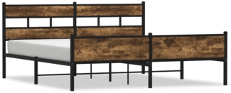 vidaXL Metallbett ohne Matratze Räuchereiche 200x200 cm 3308494