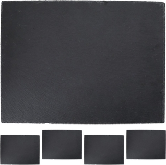 CEPEWA Servierplatte Schieferplatte 4er Set 40x30cm rechteckig Filzschoner Servierplatte, (4-tlg)