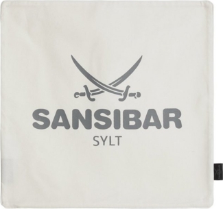 Sansibar Sylt Kissenhülle Kissenbezug Sansibar Sylt Kissenhülle, Sansibar Logo Druck, 45x45 cm, mit Logo-Schriftzug, mit verdecktem Reißverschluss