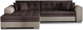 ELTAP 'Sorento', Ecksofa, Eckcouch, Braun, 78 x 194 x 296 cm, Links