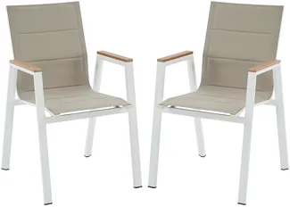 Vente-unique - LIOUS Gartenessgruppe Metall BeigeWeiß - B 65 cm x H 90 cm x L 55 cm