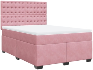 vidaXL Boxspringbett mit Matratze Rosa 140x190 cm Samt 3290923