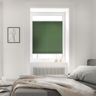 Lichtblick Sonnenschutzsysteme GmbH Thermo-Plissee Ljungby 35 cm x 100 cm (BxL) Oliv Tageslicht mit Hitzeschutz; einfache Installation mit Klemmträgern; verspannt