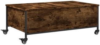 Couchtisch, Sofatisch mit Rollen Räuchereiche 91 x 55 x 34 cm Holzwerkstoff