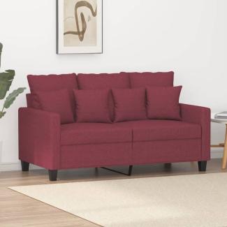 vidaXL 2-Sitzer-Sofa Weinrot 120 cm Stoff 359265