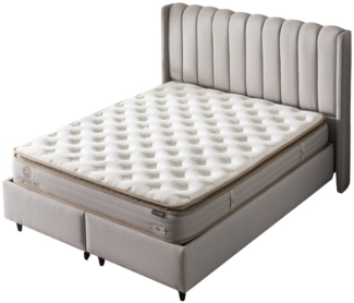 Villa Möbel Boxspringbett Organic (Bett Set, Betset), Bettkasten mit XXL Stauraum & Gasdruckfedern für einfache Handhabung