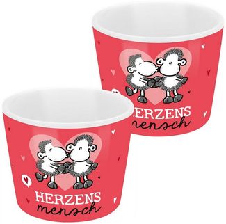 Eierbecher Porzellan Ø 5,2cm H 4,3cm Geschenk Sheepworld HERZENSMENSCH 74500