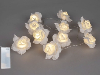 formano LED-Lichterkette, mit Timerfunktion, Weiß, Motiv: Rosen
