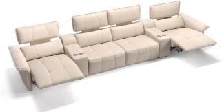 Sofanella 4-Sitzer Kinosofa ADRIA Leder Ledercouch in Creme S: 362 Breite x 101 Tiefe