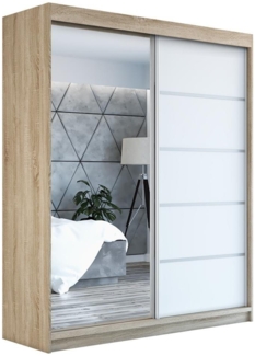 A&J MöbelLand GmbH Schiebetürenschrank BERLIX,2-türig Schrank mit Spiegel (TOP ANGEBOT! Geräumiger Schrank mit einer Breite von 180 cm und Spiegel, ideal zur Aufbewahrung von Kleidung und Accessoires. 2 Schubladen und viel Stauraum. TOP PRODUKT! Wählen...