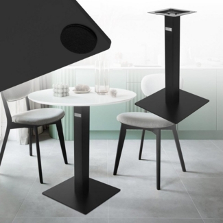 ML-DESIGN Tischbein Tischgestell mit Bodenplatte aus pulverbeschichteteter Stahl, Tischuntergestell Höhe 72cm Schwarz Metall Bodenplatte