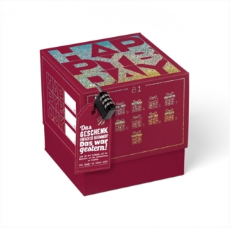 SURPRISA Geschenkbox mit Rätsel und Schloss, mit Glitzerfolie veredelt