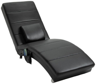 HOMCOM Massagesessel Relaxliege mit Massagefunktion (Liegesessel, 1-St, Lounge Sessel), Schwarz 58 x 163 x 87 cm