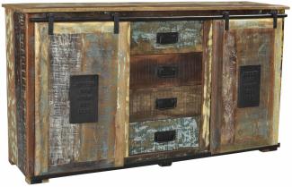 JUPITER Sideboard Recyceltes Altholz Natur/Bunt