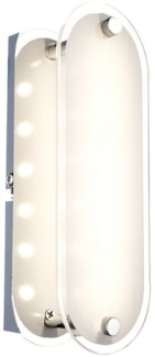 LED Wandleuchte, Glas satiniert klar, Chrom, L 19 cm