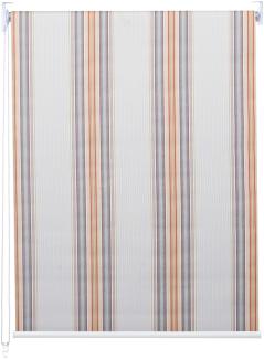 Rollo HWC-D52, Fensterrollo Seitenzugrollo Jalousie, 100x230 cm Sonnenschutz Verdunkelung blickdicht ~ grau/braun/orange