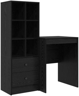 vidaXL Schreibtisch mit Stauraum 2 pcs Schwarze Eiche 60 x 50 x 76 cm 3337338
