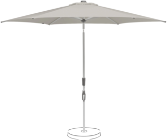 Suncomfort by Glatz Sonnenschirm / Kurbelschirm "Slide 300", light grey, Ø 300 cm